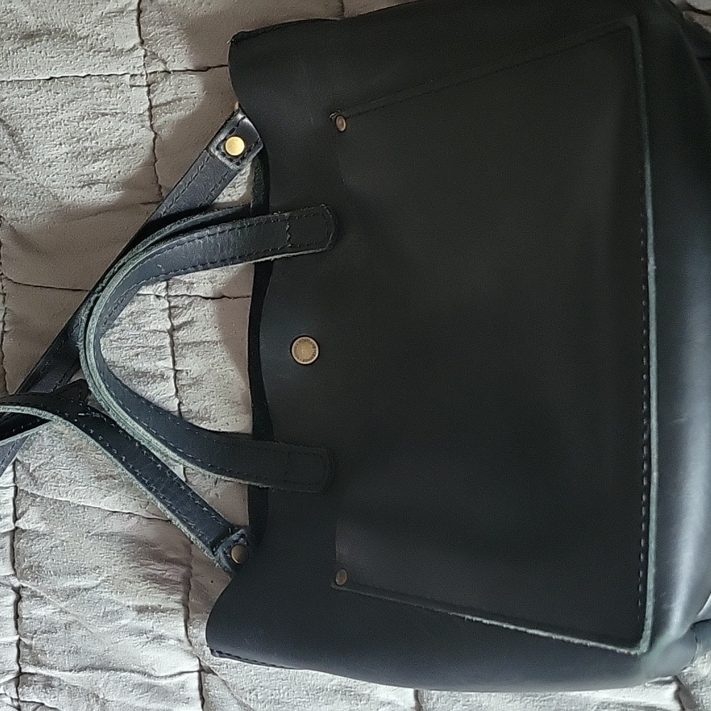 Elegant Black Leather Tote Bag